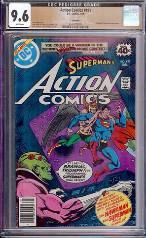Action Comics #491 CGC graded 9.6 Brainiac & Hawkman cover and story PEDIGREE
