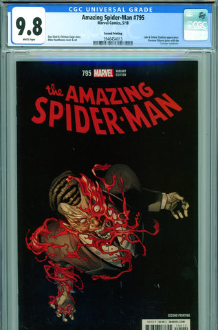 Amazing Spider-Man #795 CGC graded 9.8 Alex Ross cover - SECOND PRINT slight scratch - SOLD!
