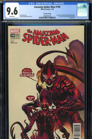 Amazing Spider-Man #799 CGC graded 9.6 Red Goblin & anti-venom appearance SECOND PRINT