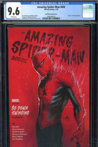 Amazing Spider-Man #800 CGC graded 9.6 DELL 'OTTO COVER 1:25 ratio - death of Flash Thompson