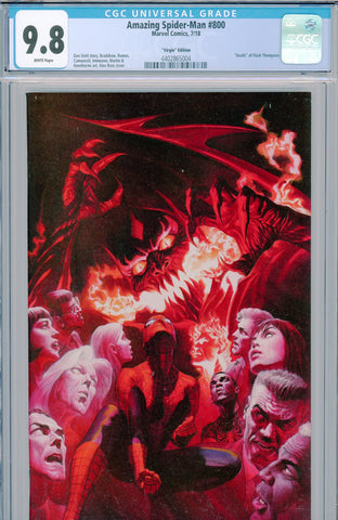 Amazing Spider-Man #800 CGC 9.8 "VIRGIN" EDITION 1:500 ratio - death of Flash Thompson