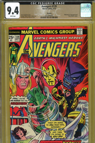 Avengers #139 CGC graded 9.4 PEDIGREE Whirlwind c/s - SOLD!