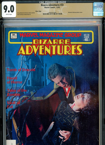Bizarre Adventures #33 CGC graded 9.0 Michael Sullivan photo cover - SOLD!