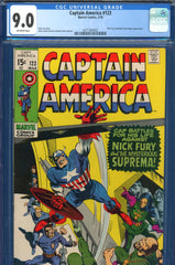 Captain America #123 CGC graded 9.0 Nick Fury and Dum Dum appearance