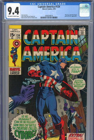 Captain America #124 CGC graded 9.4 Nick Fury/Dum Dum Dugan appearance - SOLD!