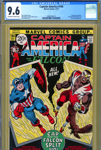 Captain America #144 CGC graded 9.6 new Falcon costume 1st Femme Force - SOLD!