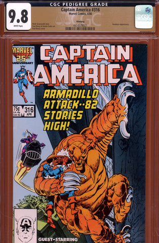 Captain America #316 CGC 9.8 Hawkeye cover/story {PEDIGREE} HIGHEST GRADED - SOLD!