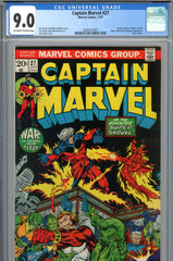 Captain Marvel #27 CGC graded 9.0 - first appearance of "Children of Thanos"