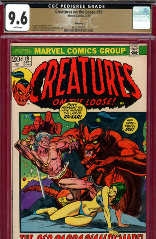 Creatures On the Loose #19 CGC graded 9.6 - only two higher -WHITE PGS PEDIGREE