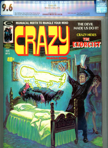 Crazy #6 CGC graded 9.6 - Kelly Freas cover "Exorcist" cover & parody