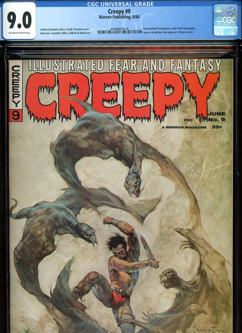 Creepy #09 CGC graded 9.0 - classic Frazetta cover Morrow, Ditko, Crandall & Wood art - SOLD!