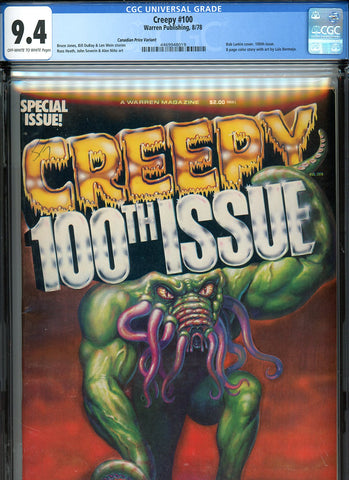 Creepy #100 CGC graded 9.4 - Bob Larkin cover CANADIAN PRICE VARIANT