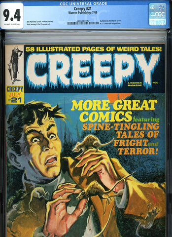 Creepy #21 CGC graded 9.4 - H.P. Lovecraft adaptation Monteiro cover