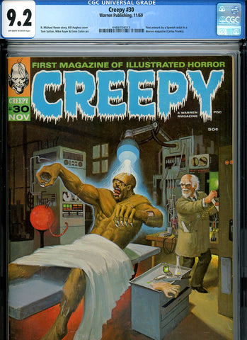 Creepy #30 CGC graded 9.2 - first artwork by a Spanish artist in a Warren magazine