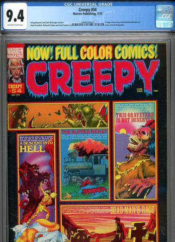 Creepy #54 CGC graded 9.4 - Crandall, Corben and Sutton art