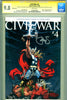 Civil War #4 CGC 9.8 - VARIANT COVER - SIGNED by 4 artists "death" of Goliath