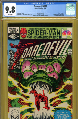 Daredevil #177 CGC graded 9.8 - Frank Miller cover/story - SOLD!