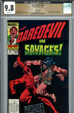 Daredevil #202 CGC 9.8 - first appearance of Micah Synn {PEDIGREE} HIGHEST GRADED - SOLD!