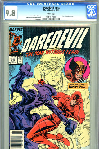 Daredevil #248 CGC 9.8 - Wolverine appearance NEWSSTAND COPY HIGHEST GRADED - SOLD!