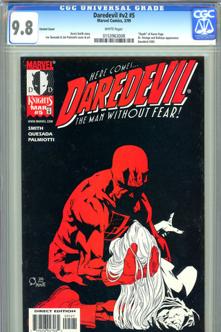 Daredevil v2 #5 CGC graded 9.8 - VARIANT COVER "death" of Karen Page - HIGHEST GRADED