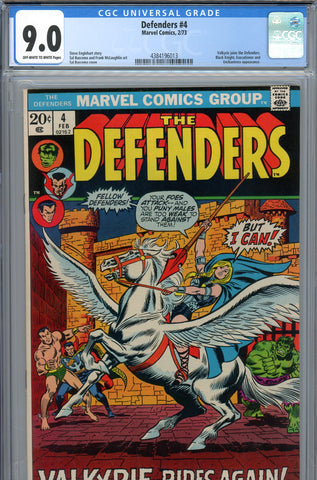 Defenders #4 CGC graded 9.0 - first appearance of Valkyrie