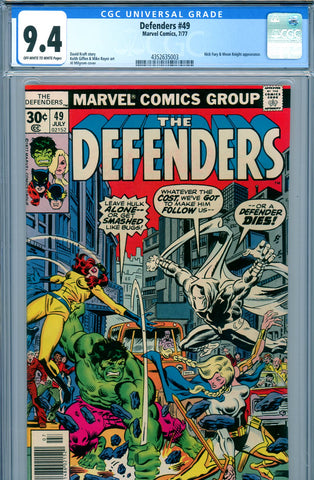 Defenders #49 CGC graded 9.4 - Nick Fury/Moon Knight appearance - SOLD!