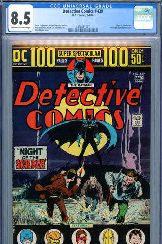 Detective Comics #439 CGC graded 8.5 origin of Manhunter Neal Adams cover