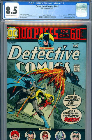 Detective Comics #441 CGC graded 8.5 first appearance of Detective Harvey Bullock