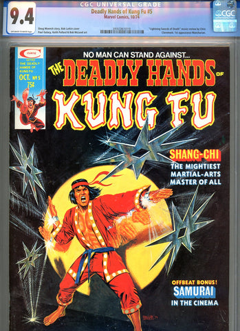 Deadly Hands of Kung Fu #5 CGC graded 9.4 - Larkin cover - 1st app. Manchurian