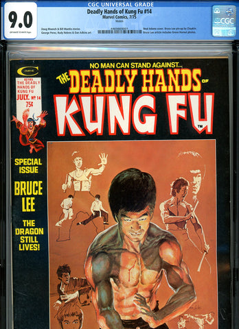 Deadly Hands of Kung Fu #14 CGC graded 9.0 - Neal Adams cover - Bruce Lee pin-up