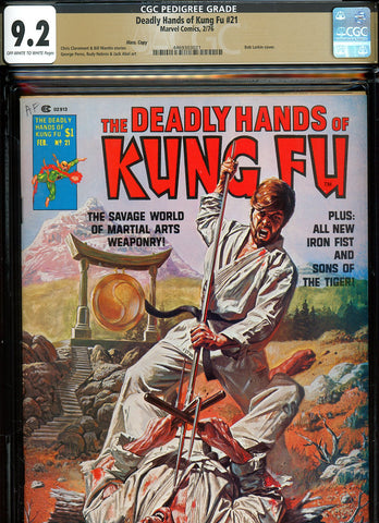 Deadly Hands of Kung Fu #21 CGC graded 9.2 - Bob Larkin cover PEDIGREE