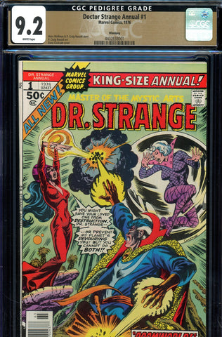 Doctor Strange Annual #1 CGC graded 9.2 - vs. Lectra, Empress of Phaseworld PEDIGREE - SOLD!
