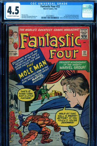 Fantastic Four #22 CGC graded 4.5 - second appearance of Mole Man - SOLD!