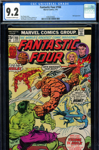 Fantastic Four #166 CGC graded 9.2 - Hulk cover and story Puppet Master appearance