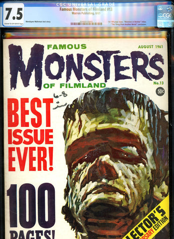 Famous Monsters of Filmland #13 CGC graded 7.5 - first 100 page issue - 1961