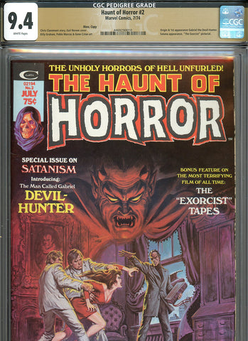 Haunt Of Horror #2 CGC graded 9.4 origin/1st Gabriel the Devil-Hunter PEDIGREE - SOLD!