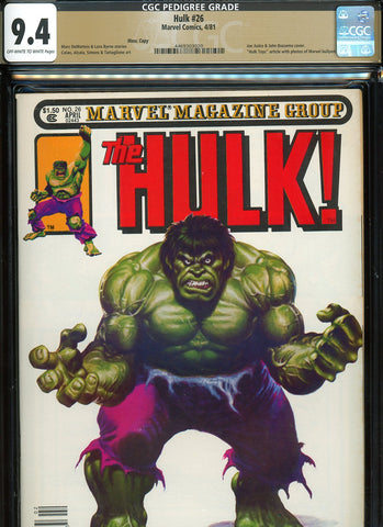 Hulk #26 CGC graded 9.4 - Jusko & John Buscema cover PEDIGREE