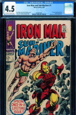 Iron Man and Sub-Mariner #1 CGC graded 4.5 pre-dates Iron Man#1 and Subby #1