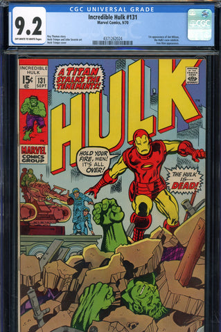 Incredible Hulk #131 CGC graded 9.2 - first appearance of Jim Wilson