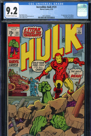 Incredible Hulk #131 CGC graded 9.2 - first appearance of Jim Wilson - SOLD!