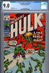 Incredible Hulk #132 CGC graded 9.0 Hydra cover and art