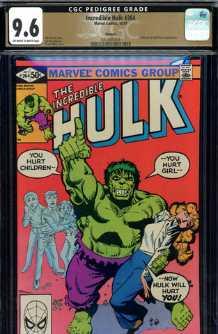 Incredible Hulk #264 CGC graded 9.6 Frank Miller cover PEDIGREE - SOLD!