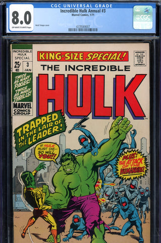 Incredible Hulk Annual #3 CGC graded 8.0 - reprints T.T.A. stories - SOLD!