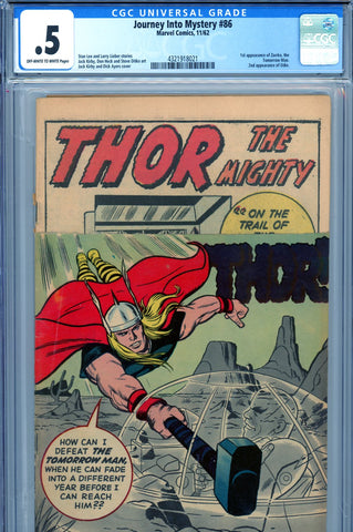Journey Into Mystery #086 CGC graded 0.5 4th app. of Thor second Odin - SOLD!
