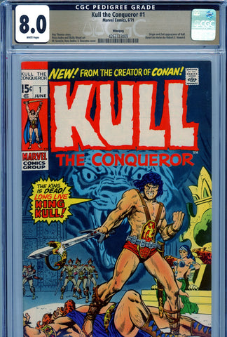 Kull the Conqueror #01 CGC graded 8.0 origin/2nd app. Kull PEDIGREE - SOLD!