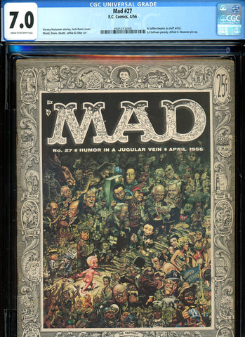Mad #27 CGC graded 7.0 - fourth magazine-size issue of run - Jack Davis cover - SOLD!