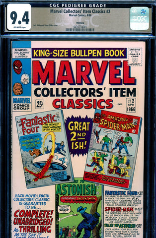 Marvel Collectors' Item Classics #2 CGC graded 9.4 reprints Marvel Super-Hero stories PEDIGREE