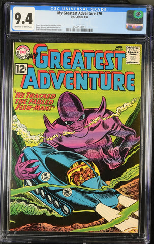 My Greatest Adventure #70 CGC 9.4 - only ONE graded higher - WHITE PAGES 1962 - SOLD!