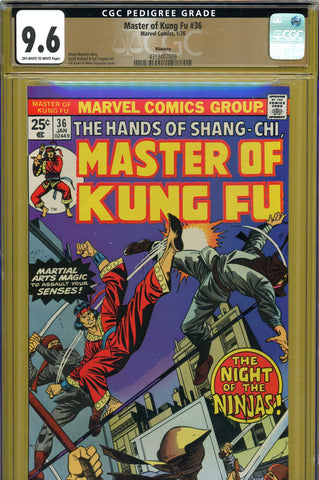 Master Of Kung Fu #36 CGC graded 9.6 only 4 graded higher PEDIGREE