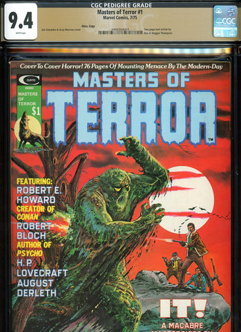 Masters Of Terror #1 CGC graded 9.4 - Jim Steranko & Gray Morrow cover PEDIGREE